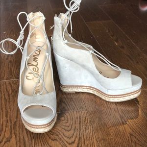 NWOT Sam Edelman lace up wedges
